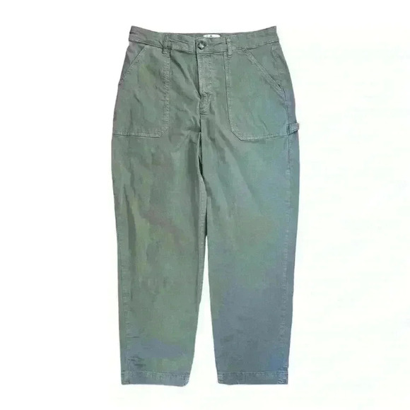 Marine Layer Maya Slim Straight Leg Utility Pants Green Sz 14 - Picture 2 of 11